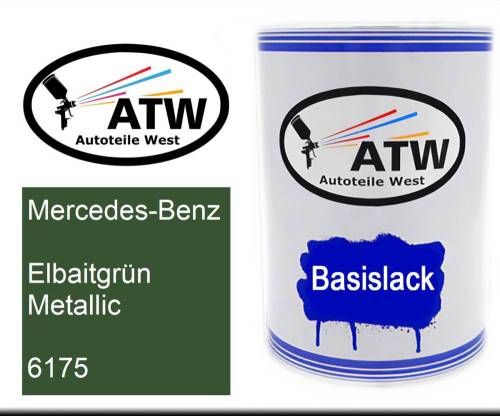 Mercedes-Benz, Elbaitgrün Metallic, 6175: 500ml Lackdose, von ATW Autoteile West.